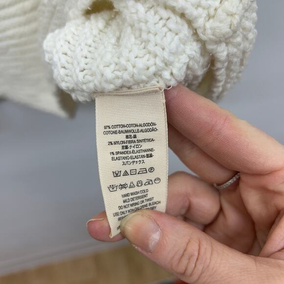 Free People Menace Tunic Sweater Medium Oversized Knit Off-White Neutral Casual - Picture 7 of 8